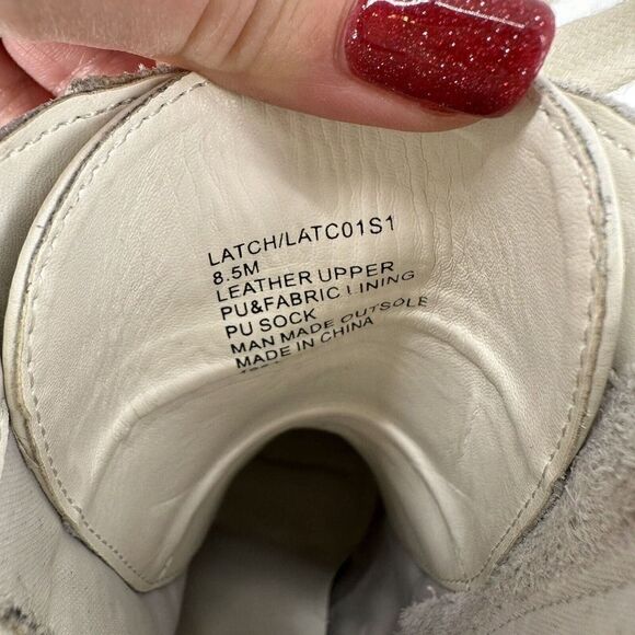 Steve Madden Latch Combat Lace Up White Leather Women Size 8.5 Chunky Heel Boots - Picture 10 of 10